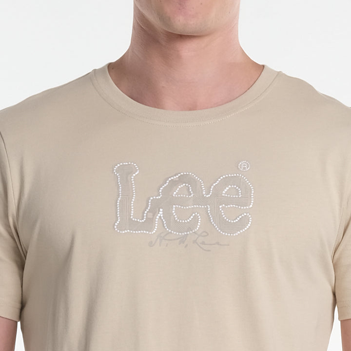 LEE MENS ROUND NECK EMBOSSED EMBROIDERY LOGO TEE