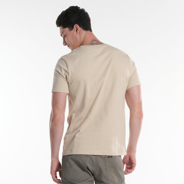 LEE MENS ROUND NECK EMBOSSED EMBROIDERY LOGO TEE