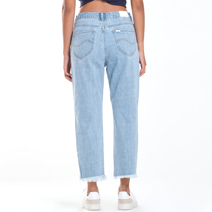 LEE WOMENS STELLA SLOUCH MOM JEANS IN PRESTIGE BLUE