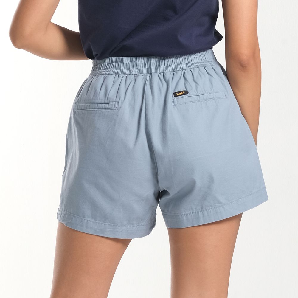 WOMENS TWILL EASY SHORTS IN FADED BLUE