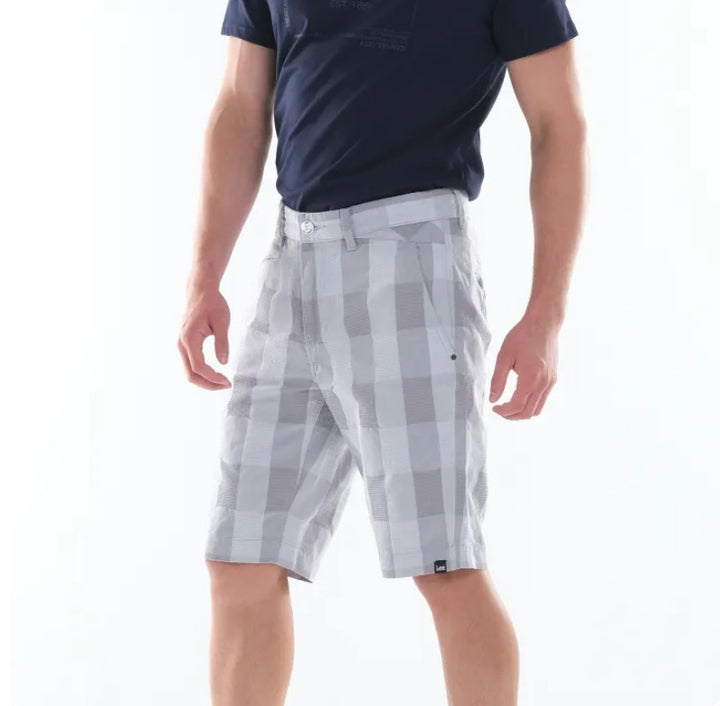 LEE MEN'S CHECKERED CHINO SHORTS