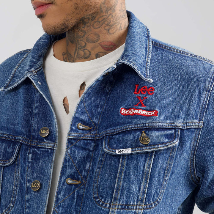 MEN'S Lee X BE@RBRICK Patchwork Rider Denim Jacket