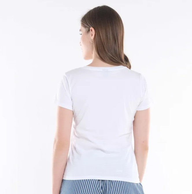 LEE LADIES ROUND NECK TEE WITH RHINESTONE-DESIGNED LOGO