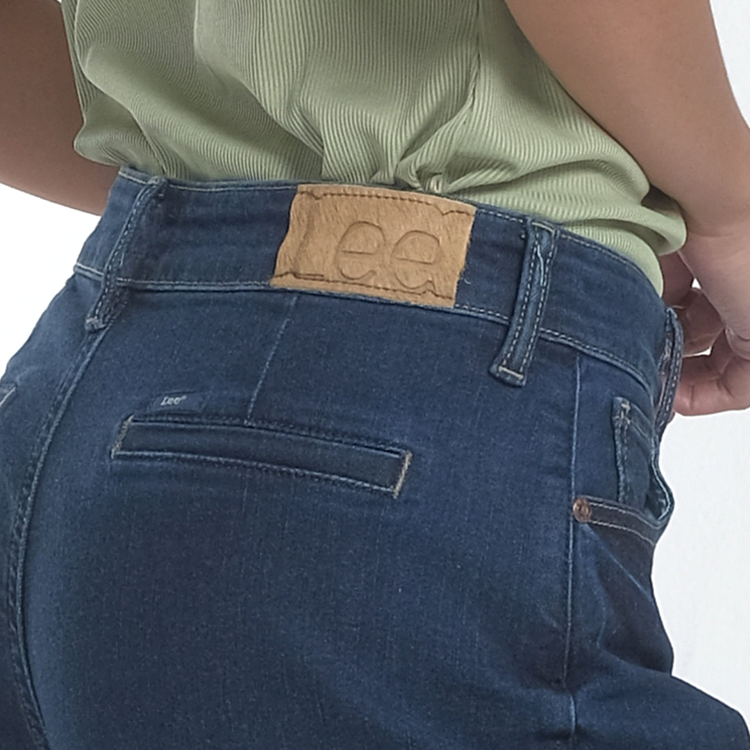WOMENS CROPPED WIDE-LEG DENIM JEANS