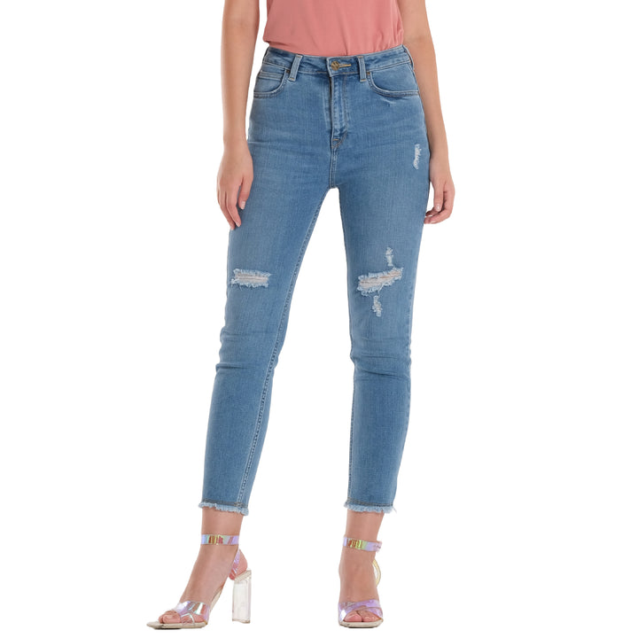 LEE LADIES HIGHWAIST COMFORT STRAIGHT DENIM JEANS