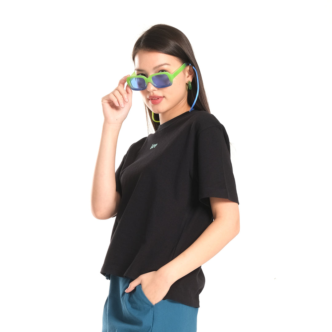 WOMENS PIQUE OVERSIZED LOGO TEE