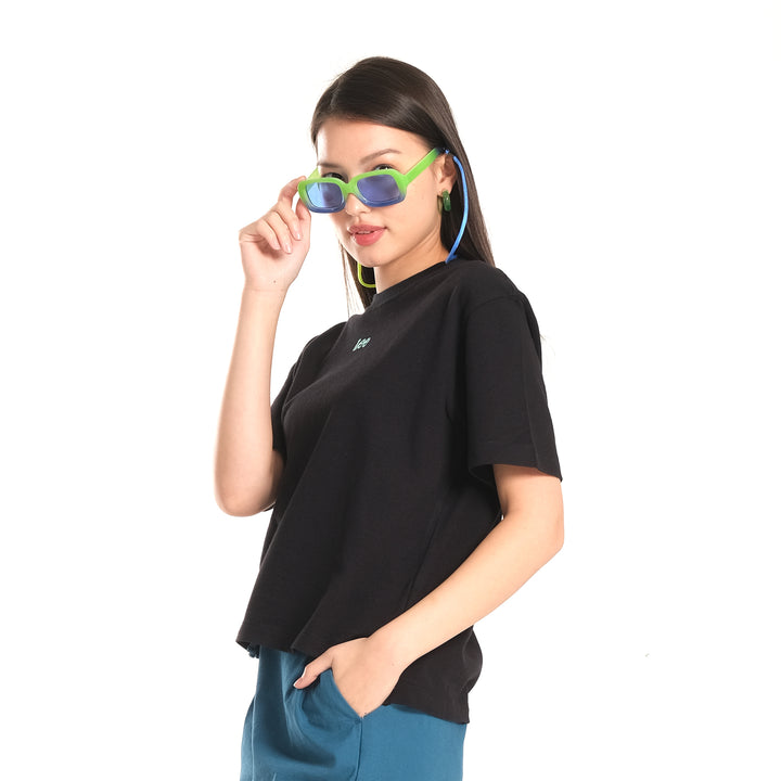 WOMENS PIQUE OVERSIZED LOGO TEE