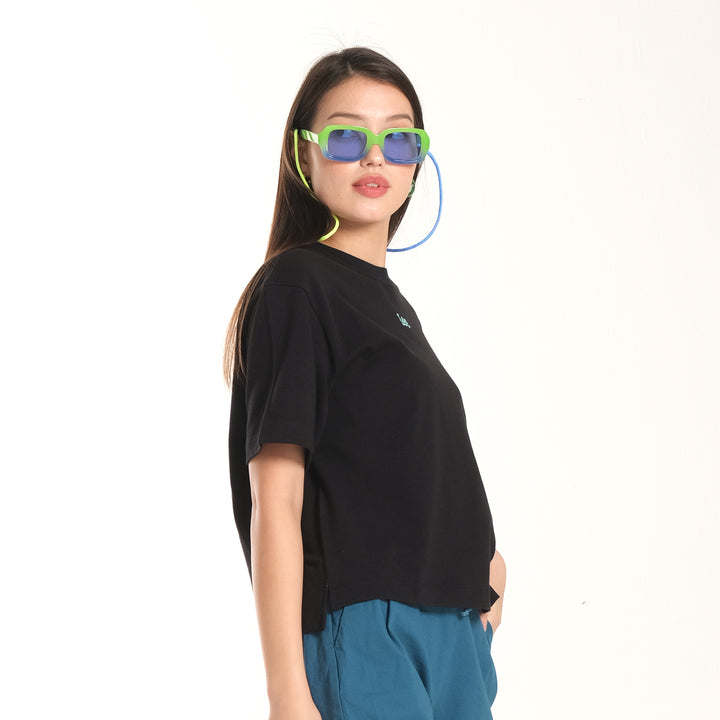 WOMENS PIQUE OVERSIZED LOGO TEE