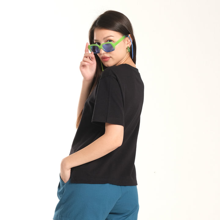 WOMENS PIQUE OVERSIZED LOGO TEE