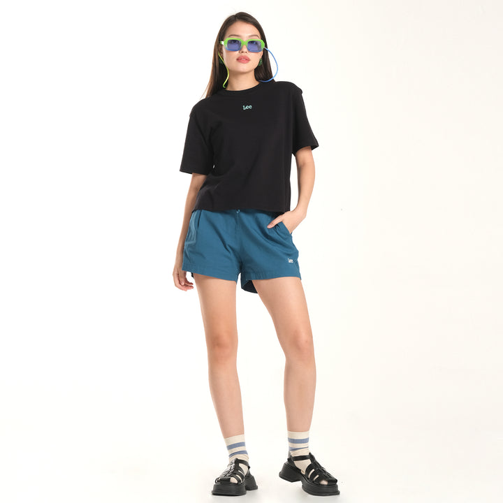 WOMENS PIQUE OVERSIZED LOGO TEE