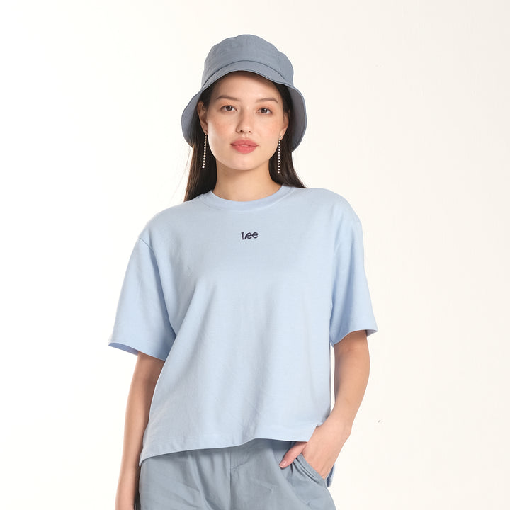 WOMENS PIQUE OVERSIZED LOGO TEE