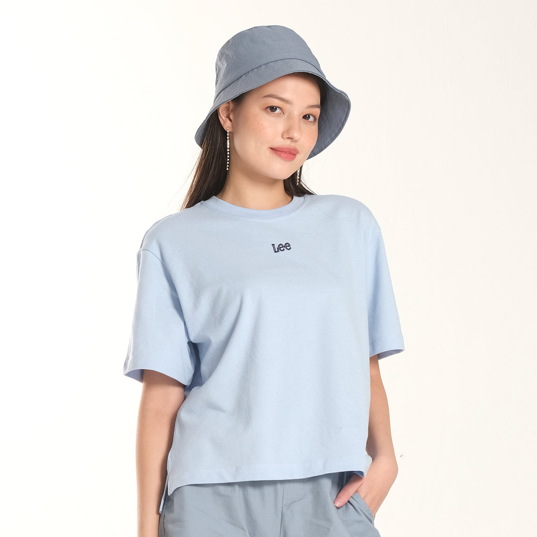WOMENS PIQUE OVERSIZED LOGO TEE