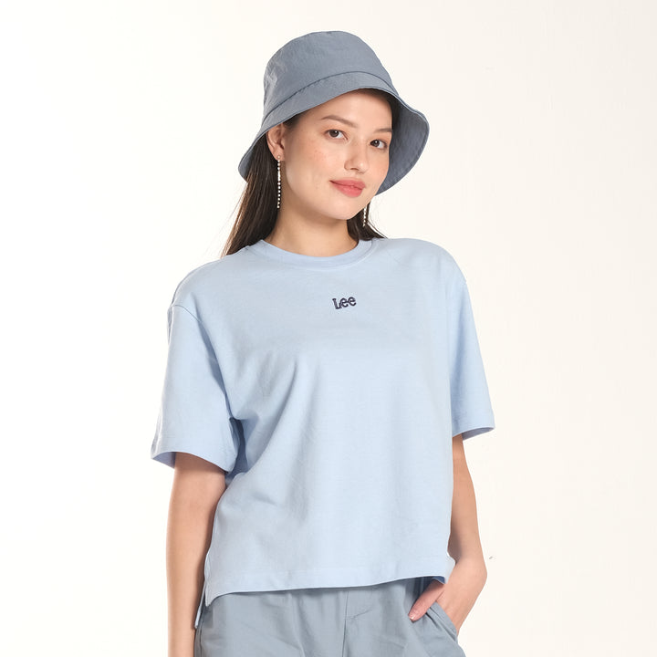 WOMENS PIQUE OVERSIZED LOGO TEE