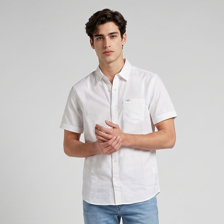 LEE MENS WOVEN BUTTON DOWN POLO