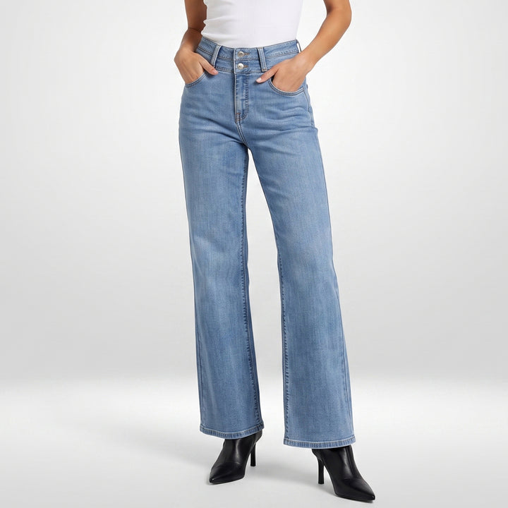 LEE LADIES FLARE DENIM JEANS IN SOFT BLUE