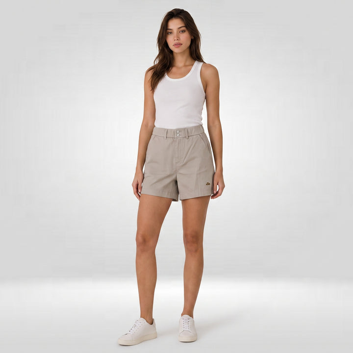 LEE LADIES TWO-BUTTON WIDE WAISTBAND HIGH-WAISTED EASY SHORTS