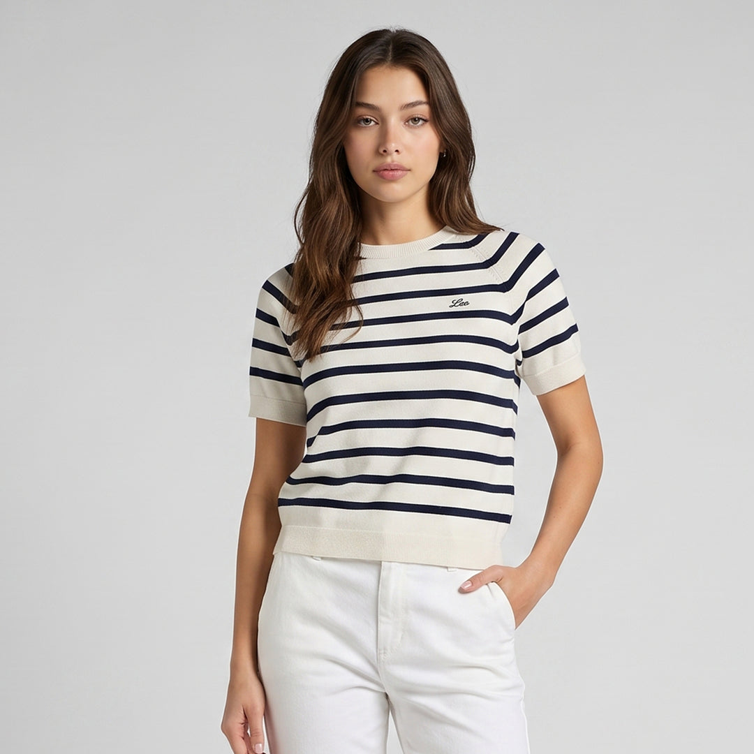 LEE LADIES LOOSE-FIT CROPPED ROUNDNECK TEE