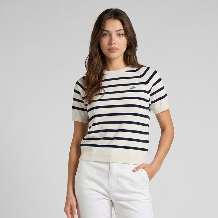 LEE LADIES LOOSE-FIT CROPPED ROUNDNECK TEE