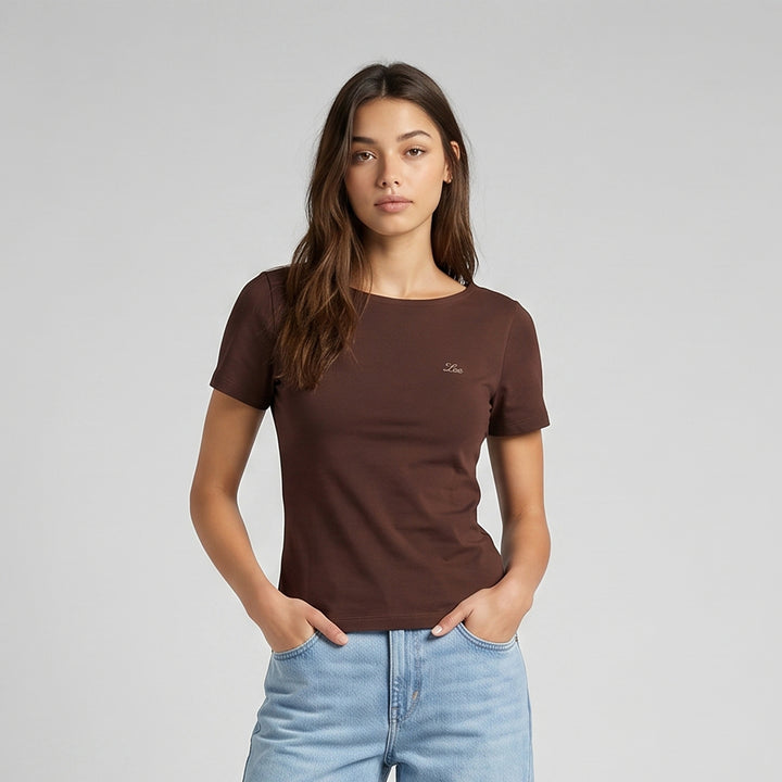 LEE LADIES FITTED BACK LESS TEE