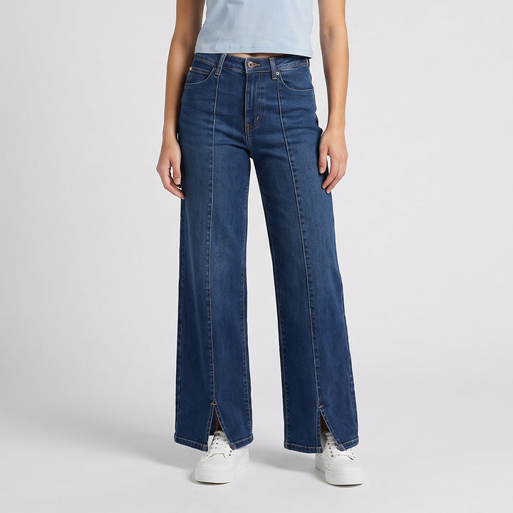 LEE LADIES A-LINE WIDE DENIM JEANS