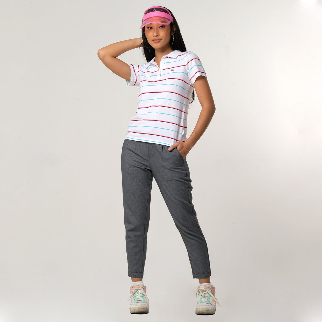 WOMENS STRIPES SPORTSHIRT IN WHITE