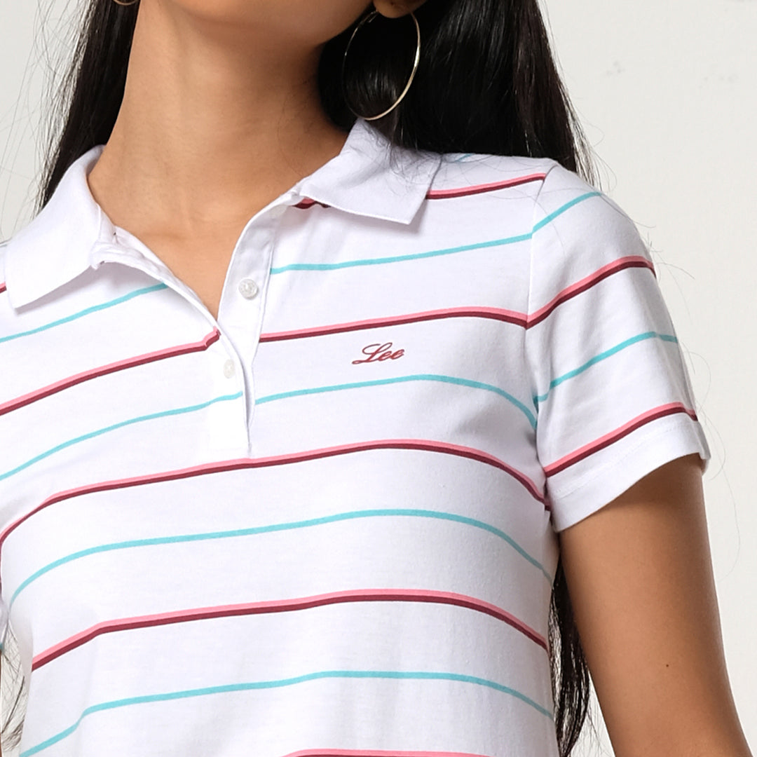 WOMENS STRIPES SPORTSHIRT IN WHITE