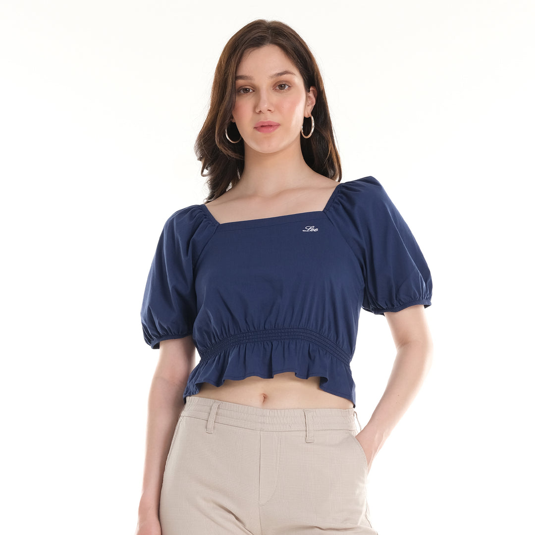 WOMENS PUFF SLEEVES CROPPED BLOUSE – Lee Jeans Ph