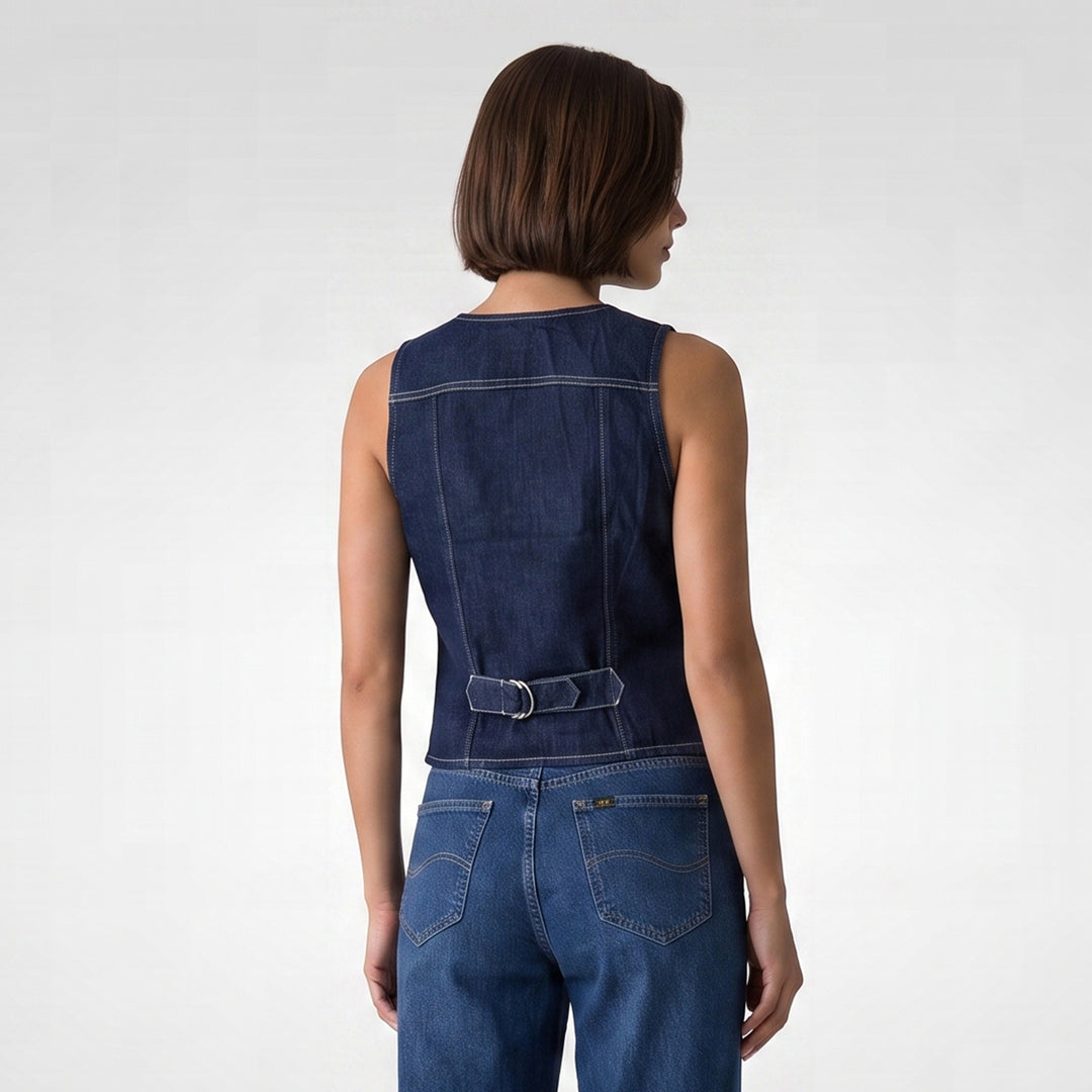 LEE LADIES DENIM VEST JADE FUSION