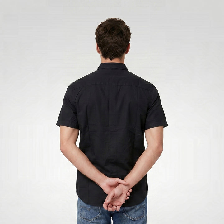 Lee Men's Button-Down Woven Polo with Functional Pocket