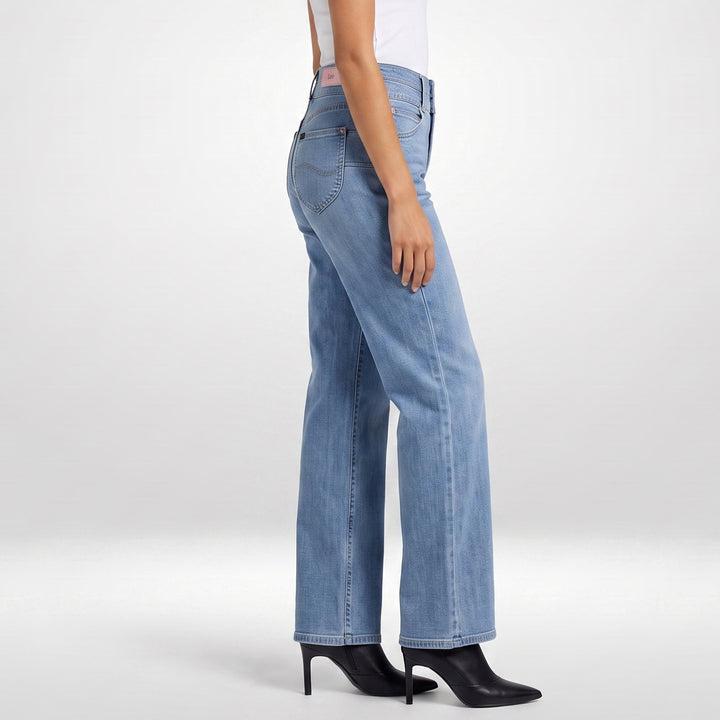 LEE LADIES FLARE DENIM JEANS IN SOFT BLUE