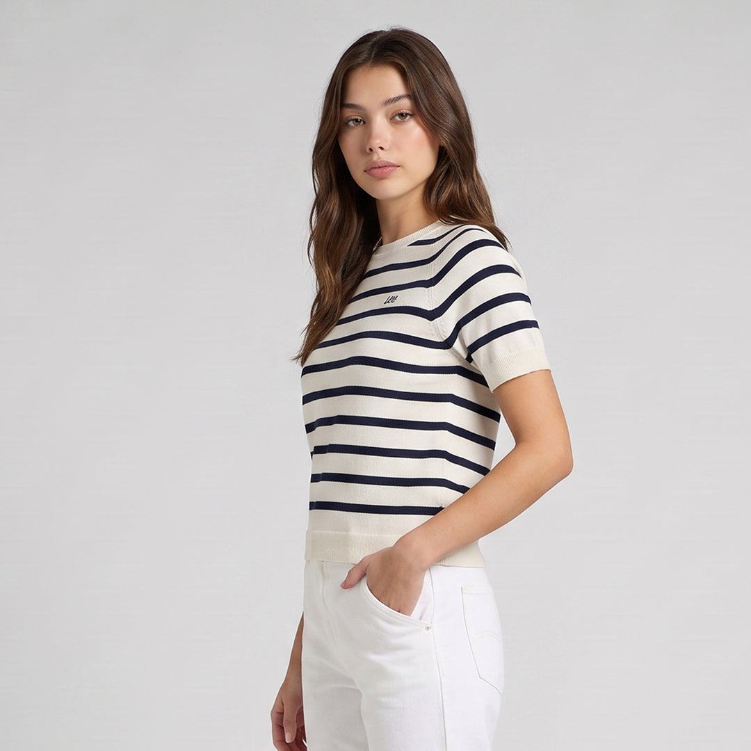 LEE LADIES LOOSE-FIT CROPPED ROUNDNECK TEE
