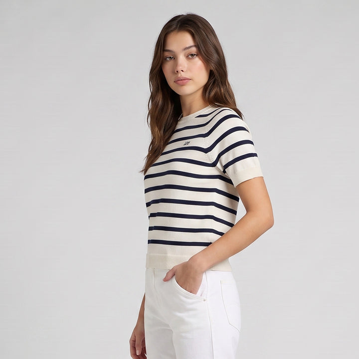LEE LADIES LOOSE-FIT CROPPED ROUNDNECK TEE