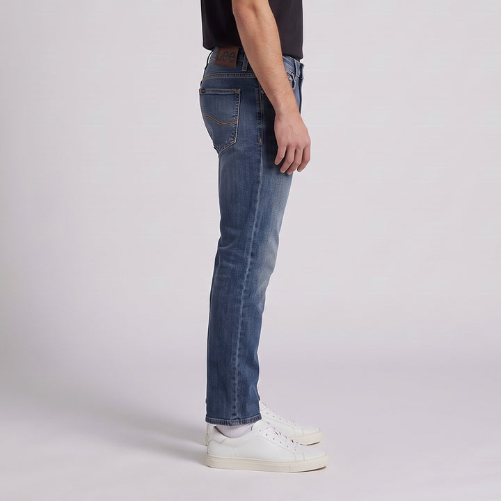 LEE MENS SLIM TAPERED DENIM JEANS IN RUSTY RIVET 28" INSEAM