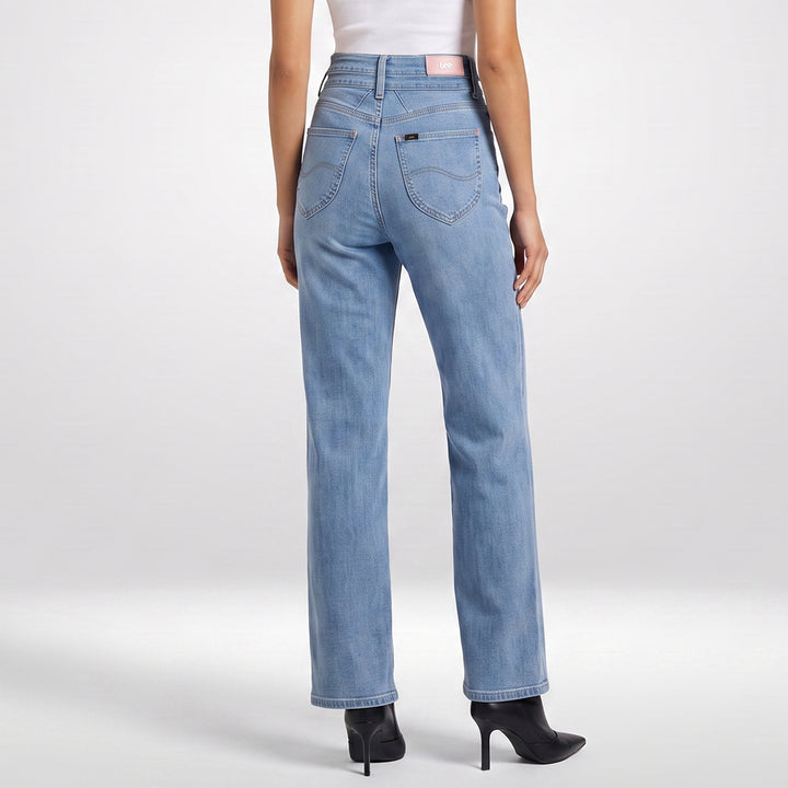 LEE LADIES FLARE DENIM JEANS IN SOFT BLUE