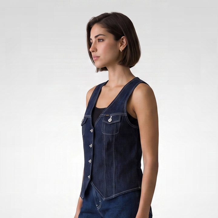 LEE LADIES DENIM VEST JADE FUSION