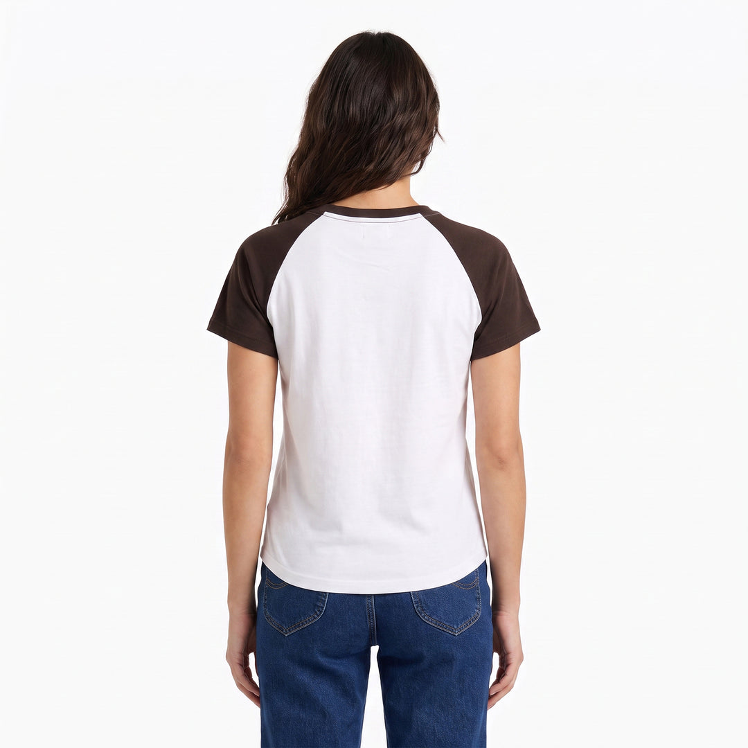 LEE LADIES FITTED SEMI CROPPED ROUNDNECK TEE