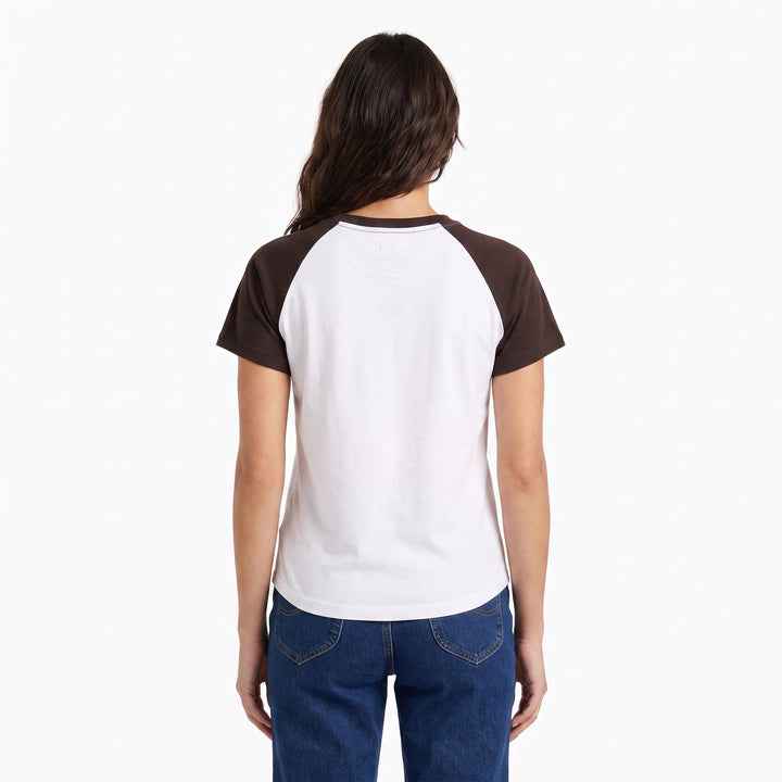 LEE LADIES FITTED SEMI CROPPED ROUNDNECK TEE