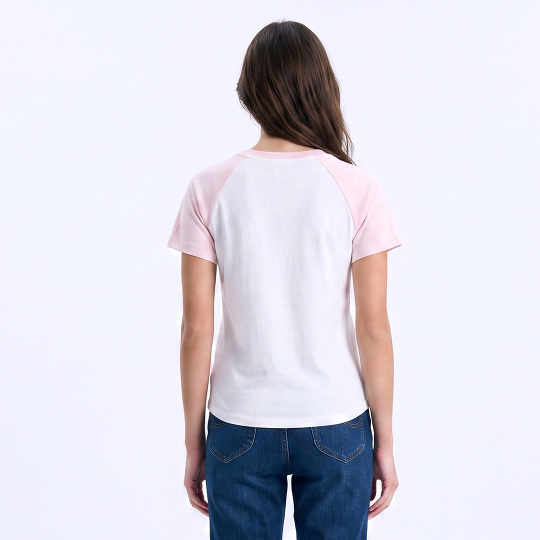 LEE LADIES FITTED SEMI CROPPED ROUNDNECK TEE