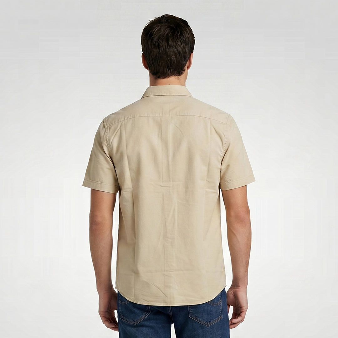 Lee Men's Button-Down Woven Polo with Functional Pocket
