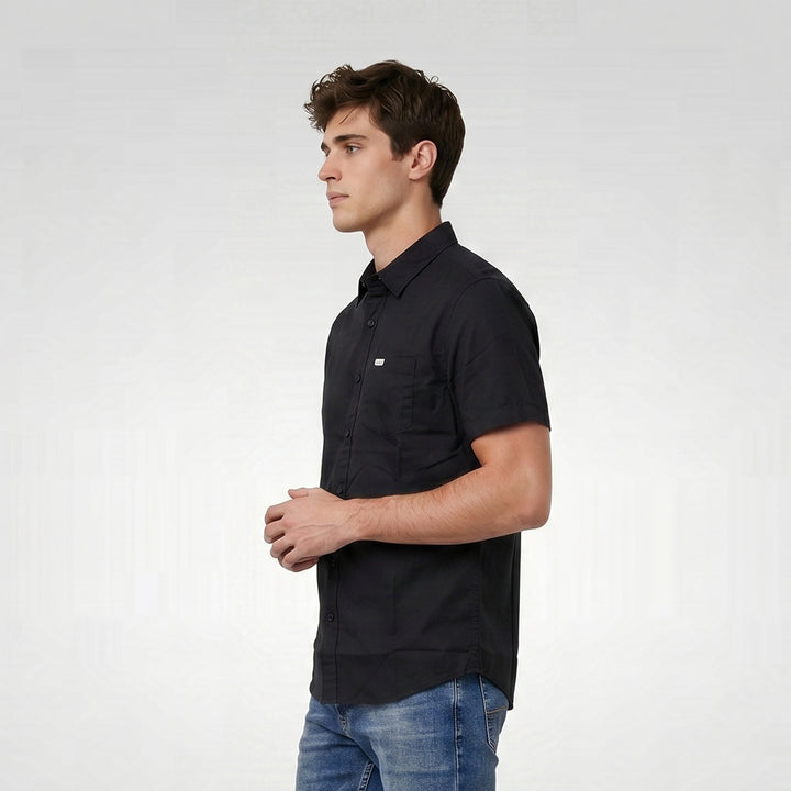 Lee Men's Button-Down Woven Polo with Functional Pocket