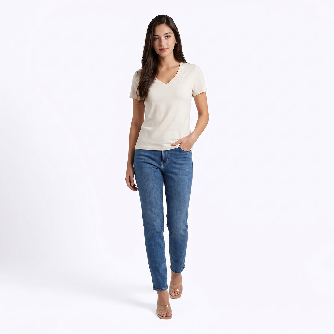 LEE LADIES V-NECK FITTED TEE