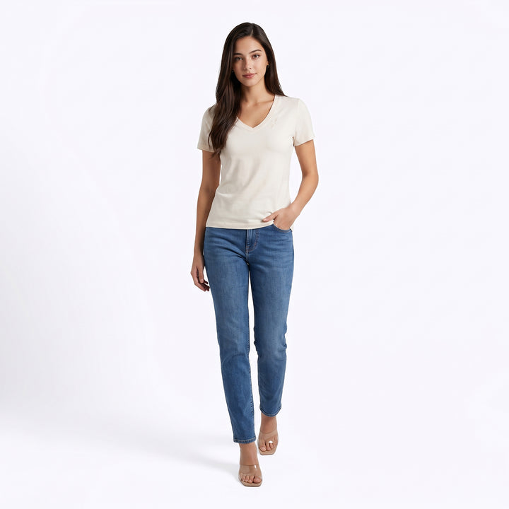 LEE LADIES V-NECK FITTED TEE