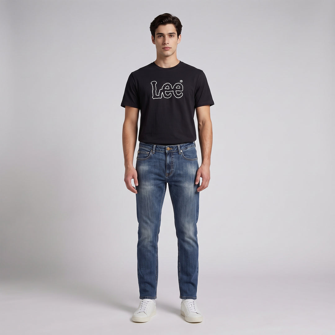 LEE MENS SLIM TAPERED DENIM JEANS IN RUSTY RIVET 28" INSEAM