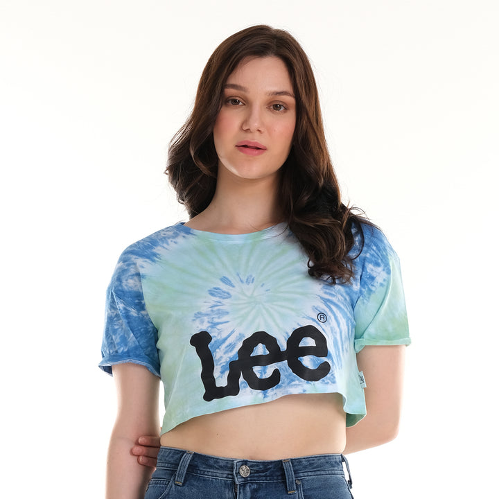 WOMENS LOGO TIE-DYE CROPTOP