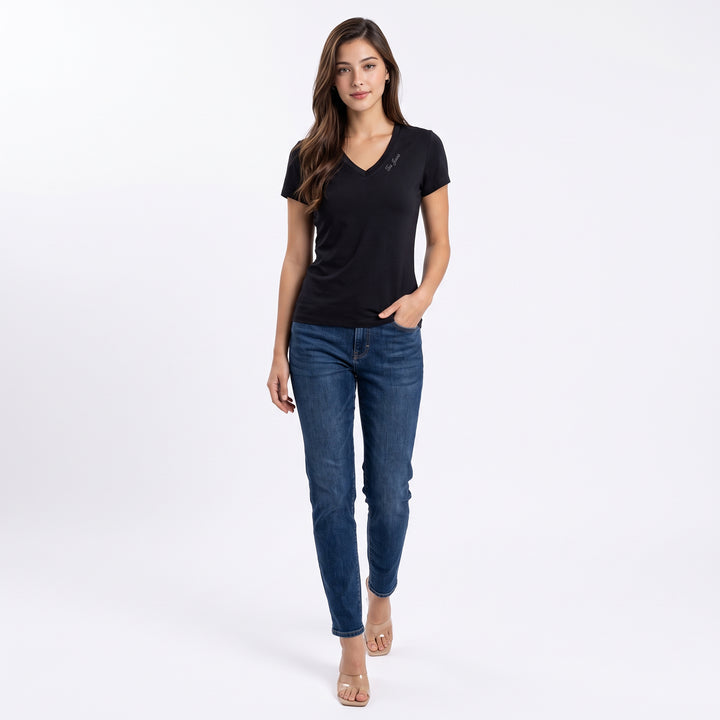 LEE LADIES V-NECK FITTED TEE