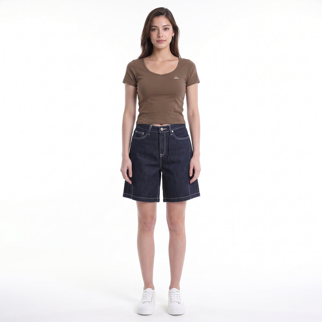 LEE LADIES DENIM JORTS IN RINSE WASH