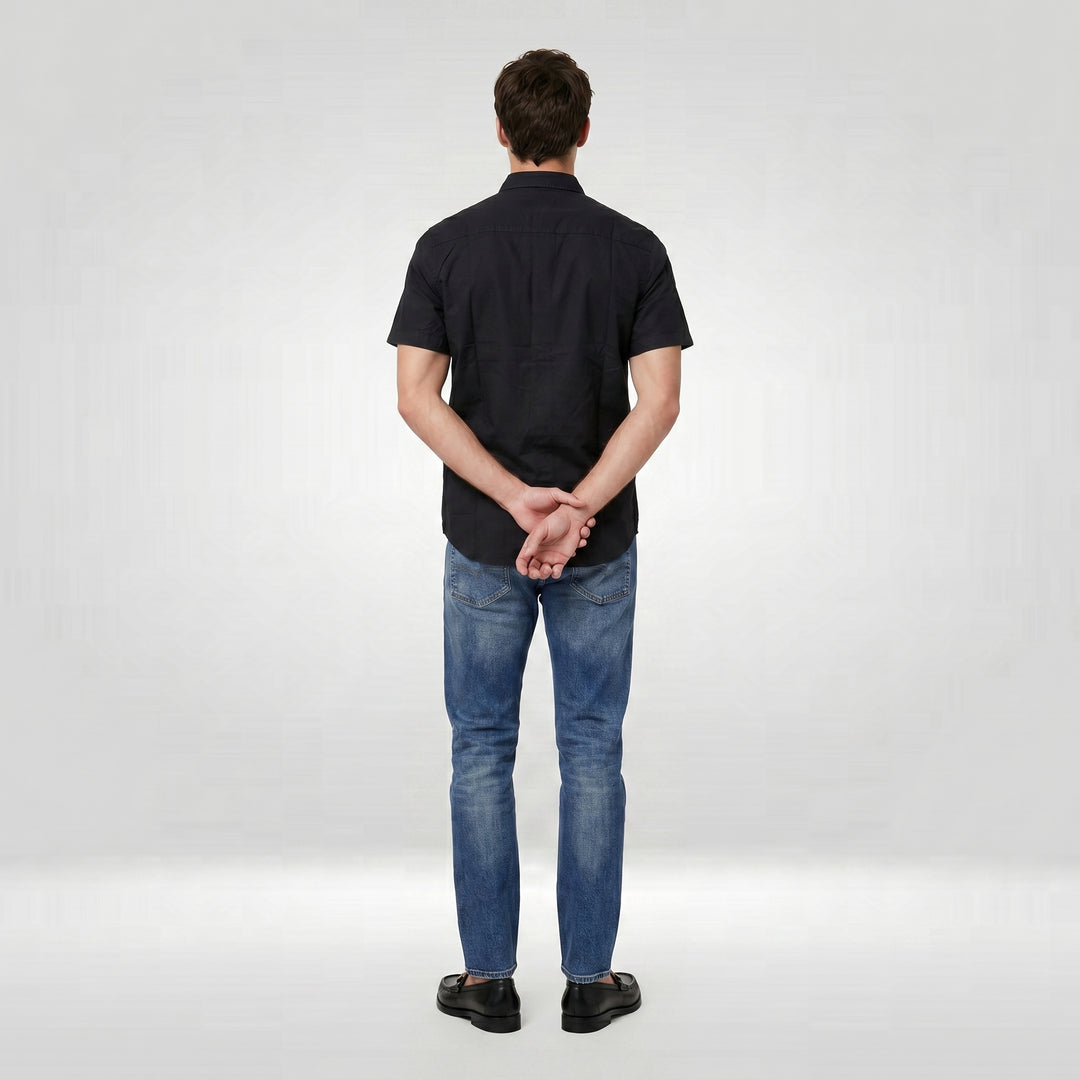 Lee Men's Button-Down Woven Polo with Functional Pocket