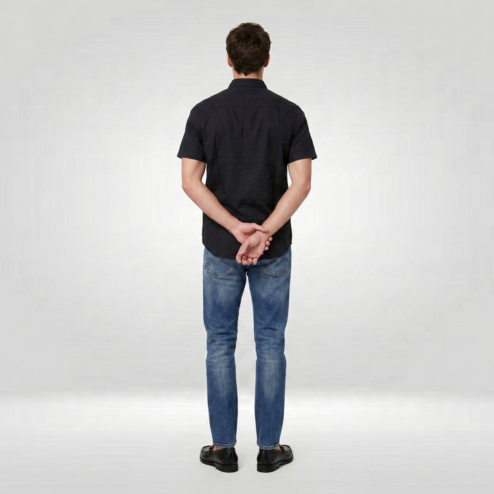 Lee Men's Button-Down Woven Polo with Functional Pocket