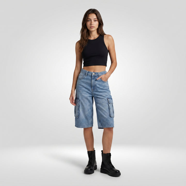 LEE LADIES CARGO DENIM JORTS