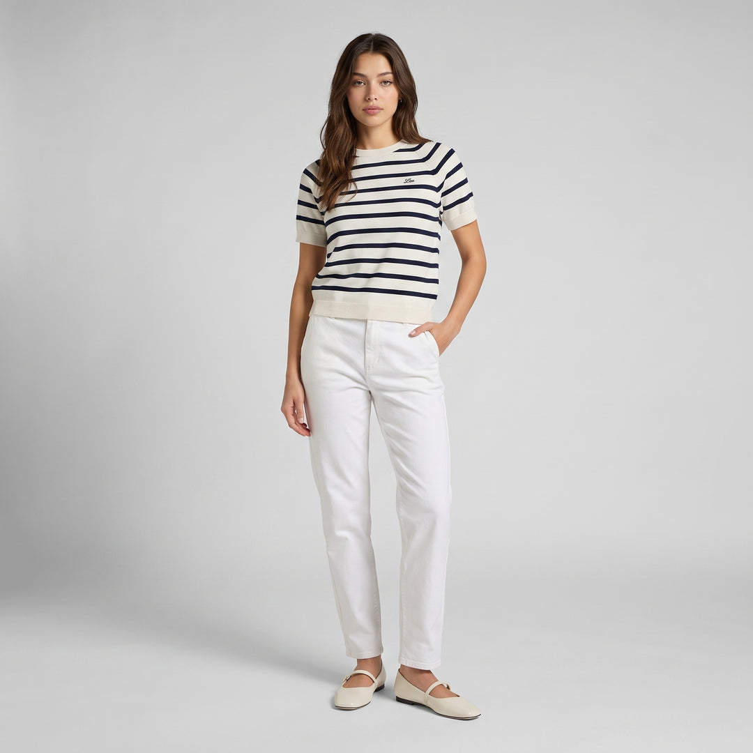 LEE LADIES LOOSE-FIT CROPPED ROUNDNECK TEE